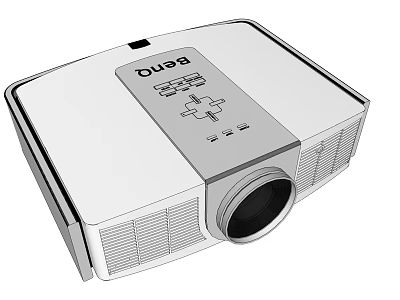 Modern White Projector Device For Efficient Projection Monitoring Systems And Applications 3d model