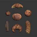 Assorted Fresh Baked Goods Including Croissant Muffin Danish Pastry And Raisin Bread