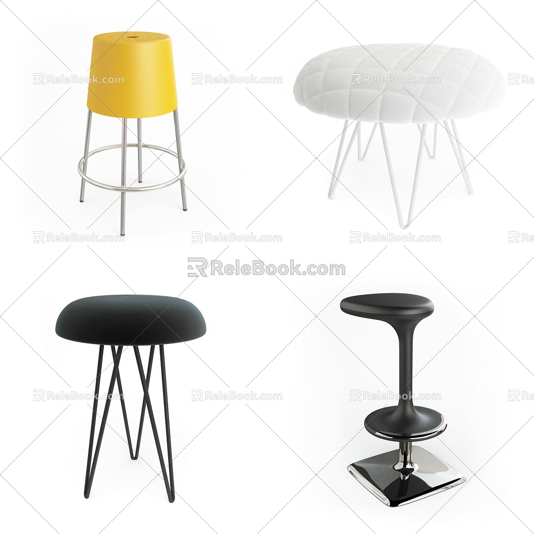 Modern Bar Stool Creative Home Chair Stool 3d model