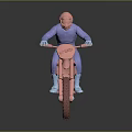 Pink Dirt Bike With Rider In Blue Outfit Pink Helmet On Dark Background