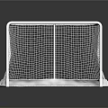 White Ice Hockey Goal With Net Frame And Stable Base For Training