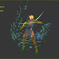 Woman In Elaborate Armored Outfit Wielding Sword With Dynamic Shattering Effects