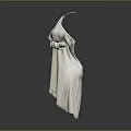 Fashionable White Halter Neck Dress with Bow Belt and Asymmetrical Hem Design