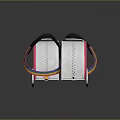 Fashionable Kids Backpacks With Rainbow Clouds On White And Brown Backgrounds And Black Straps