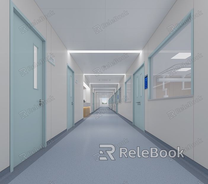 Hospital Ward Corridor ICU Ward Corridor Corridor Nurse Station Hospital Double Door Modeling Nurse Station model