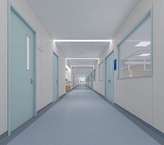 Hospital Ward Corridor ICU Ward Corridor Nurse Station Hospital Double Door Modeling Nurse Station 3d model