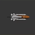 Space and Aerospace Shuttle Design Featuring Orange External Tank White Solid Rocket Boosters And Orbiter 3d model