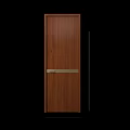Modern Dark Wooden Swing Door With Vertical Glass Panel for Interior Design