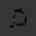 Black Leather Harness With Neck Collar And Metal Buckles Fashion Accessory Design
