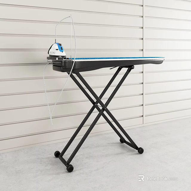 Functional Ironing Table with Foldable Legs and Mobile Wheels for Home Use 3d model