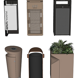 Modern trash can trash can combination 3d model