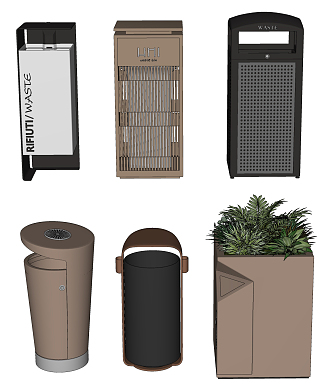 Modern trash can trash can combination 3d model