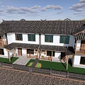 Traditional Chinese Boutique Guesthouse With White Walls Black Tiled Roof And Stone Paved Courtyard