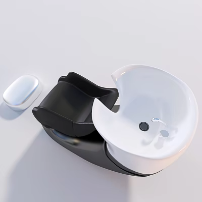 Modern Massage Chair With Black And White Ergonomic Design Comfortable Headrest Supportive Backrest 3d model