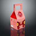 Premium Pink Beverage Packaging With Handle Design Featuring Strawberry And Lemon Graphics