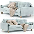 Modern fabric double sofa 3d model