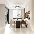 Modern Living Dining Room Interior With White Sofa Coffee Table Floor Lamp And Wall Art