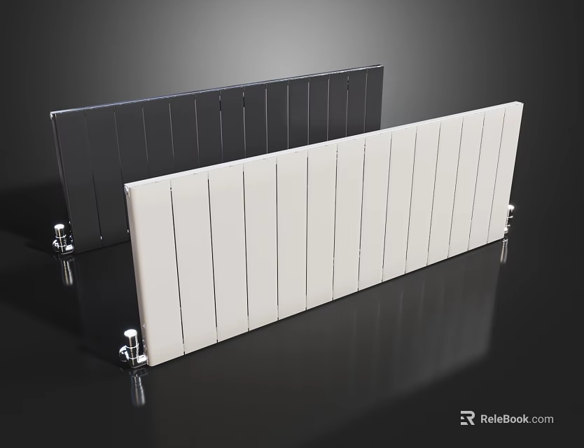 Modern Black And White Radiators With Sleek Contemporary Design For Home Heating 3d model 