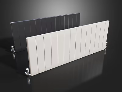 Modern Black And White Radiators With Sleek Contemporary Design For Home Heating 3d model