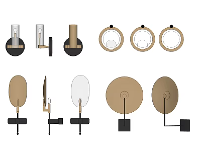 Modern Wall Lamps Featuring Diverse Stylish Shapes For Home Interior Decor 3d model
