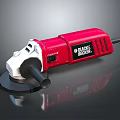 Red Black Decker Angle Grinder Professional Electric Power Tool With Grinding Wheel 3d model