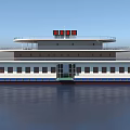 Large Multi deck Passenger Ship With Modern Structure On Water