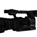 Professional Black Panasonic Camcorder With Large Lens And Control Buttons Interface Ports