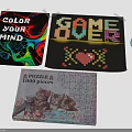 Furniture Decor With Colorful Mind Blanket Pixel Game Over Throw And 1000 Piece Cat Puzzle