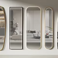 Various Modern Shaped Decorative Wall Mirrors For Home Interior Decor 3d model