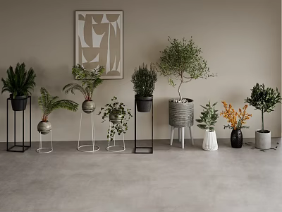 potted plant flowerpot green plant landscape decoration ornaments 3d model