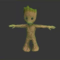 Humanoid Tree Creature With Green Crown And Trunk Body Standing Arms Outstretched