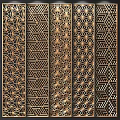 Decorative Gold And Black Room Dividers With Intricate Geometric Patterns