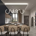 Modern Living and Dining Room Interior With Sofa Area Rug Artwork and Floor Lamp