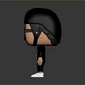 3D Stylized Cartoon Character Wearing Black Sunglasses Short Hair And Trendy Outfit