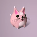Cute Pink Cat Shaped Decorative Ornament Set for Home Interior Decoration