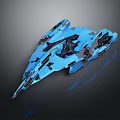 Advanced Blue Sleek Futuristic Spaceship Design For Cosmic Aerospace Missions