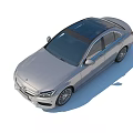 Silver Mercedes Benz Sedan With Modern Front Grille Headlights And Alloy Wheels