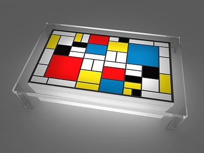 Modern Light Box Mondrian Plaid Glass Acrylic Light Film model