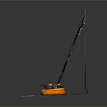 Drywall Sander With Orange Base And Long Handle For Wall Surface Polishing