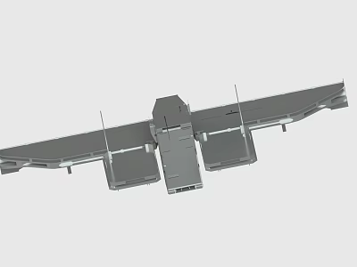 Gray 3D Mechanical Structure Model With Extended Parts And Connection Components 3d model