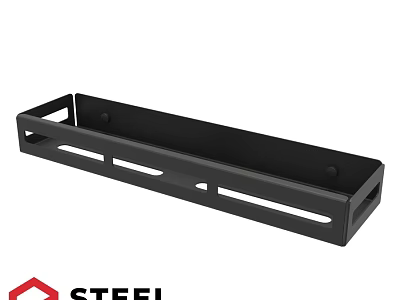 Black Steel Wall Mounted Shelf for Daily Laundry Supplies Storage 3d model