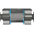 Mechanical Metal Bellows Flexible Joint With Blue Seals And Cylindrical Ends