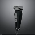 Ergonomic Dark Green Electric Shaver With Metallic Head And Control Button
