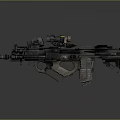 Tactical Weapon With Scope And Modern Tactical Components On Dark Surface 3d model