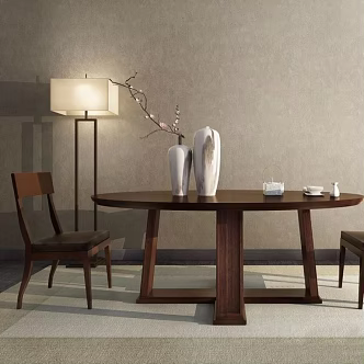 Dining table and chair combination 3d model