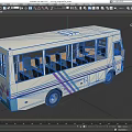Cartoon bus minibus bus passenger bus shuttle bus low face number low model simple model game sub-era film and television level stylization 3d model