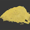 Detailed 3D Mountain Terrain Model With Buildings Vegetation And Rocky Slopes