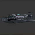 Futuristic Sci-Fi Spaceship 3D Model With Sleek Structure Blue Neon Lights And Transparent Cockpit
