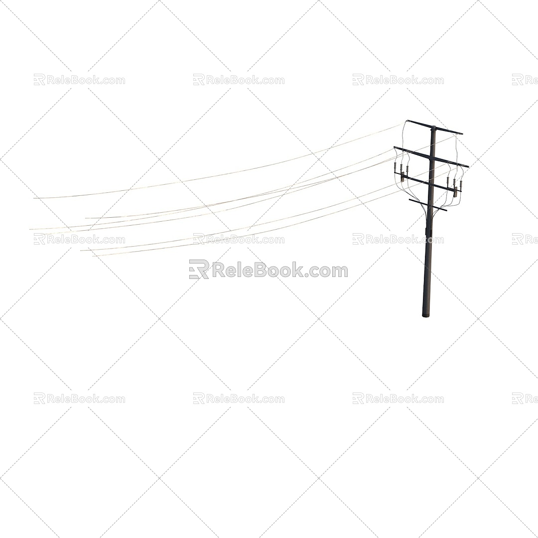 Old-fashioned wire bar transformer substation industrial equipment 3d model