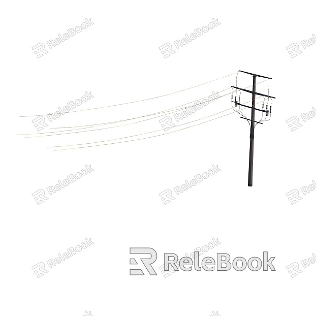 Old-fashioned wire bar transformer substation industrial equipment model